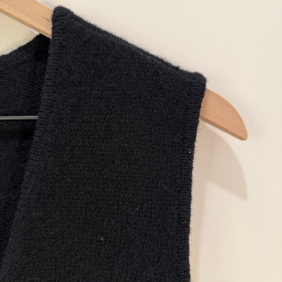 Vintage 100% Shetland Wool Sweater Vest Large Black 90s - Picture 5 of 11